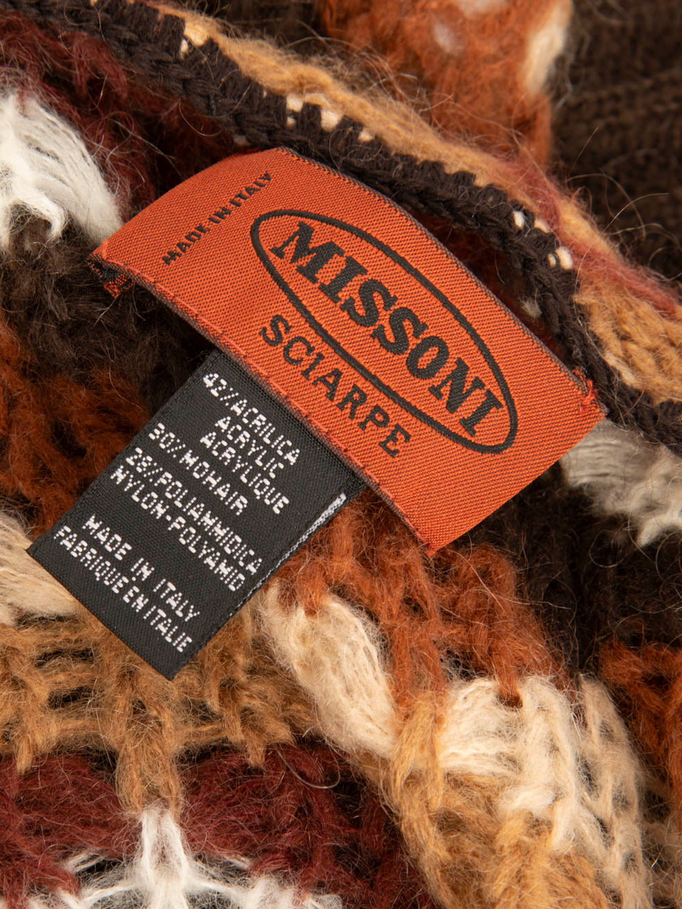 Missoni Brown Striped Knitted Poncho Missoni Brown Striped Knitted Poncho