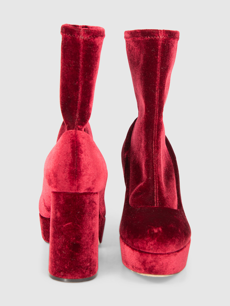 Miu Miu Burgundy Velvet Heeled Boots Miu Miu Burgundy Velvet Heeled Boots