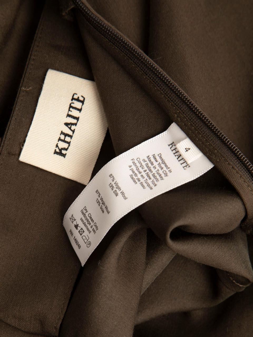 Khaite Khaki Wool Pleated Maxi Skirt Khaite Khaki Wool Pleated Maxi Skirt