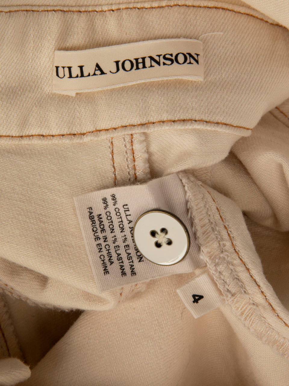 Ulla Johnson Beige Tie Detail Tapered Leg Trousers Ulla Johnson Beige Tie Detail Tapered Leg Trousers