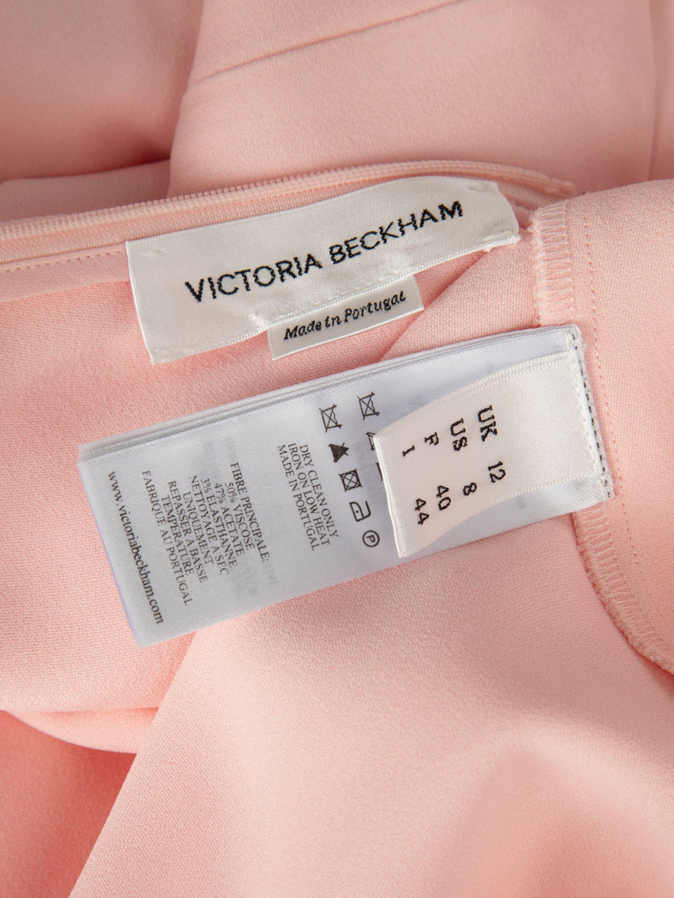 Victoria Beckham Pink Halterneck Draped Midi Dress
