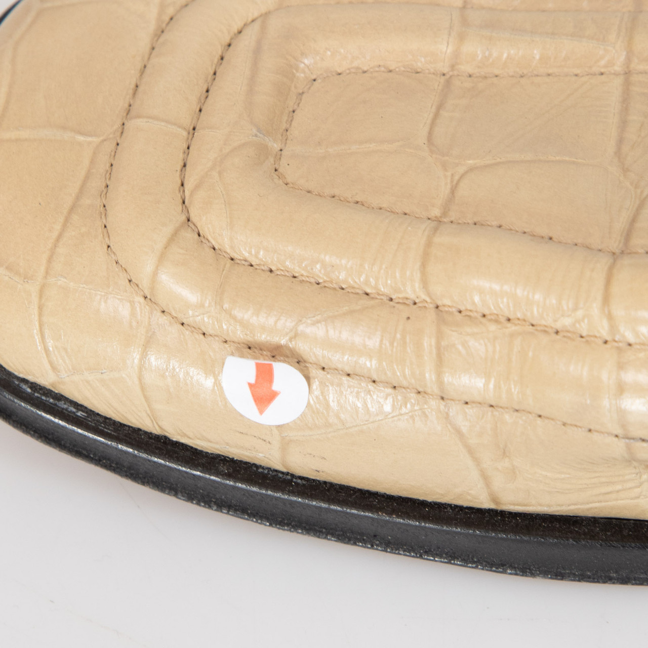 Bottega Veneta Beige Leather Croc Embossed Loafers Bottega Veneta Beige Leather Croc Embossed Loafers