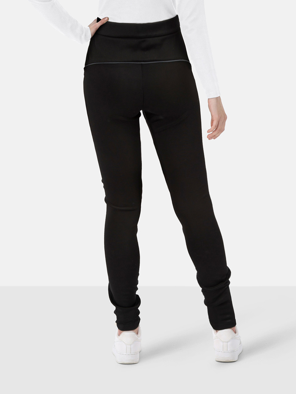 Off-White Black Zipped Stretch Leggings