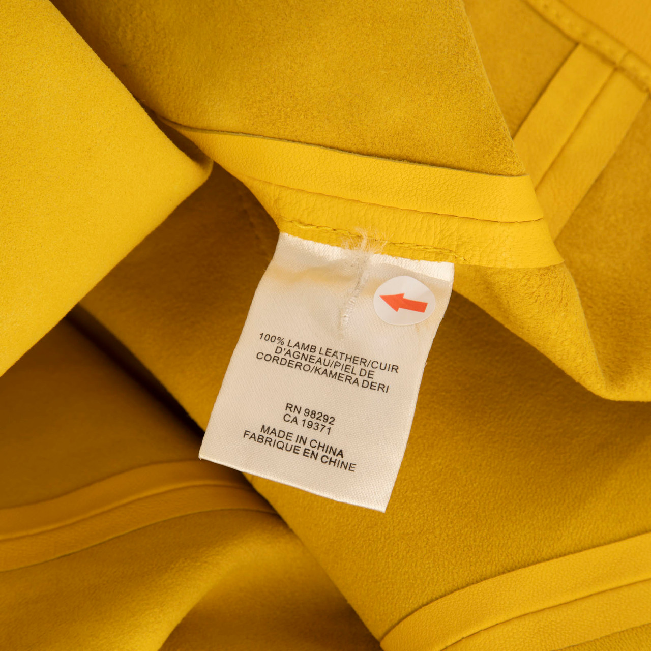 Tibi Yellow Leather Asymmetric Midi Skirt
