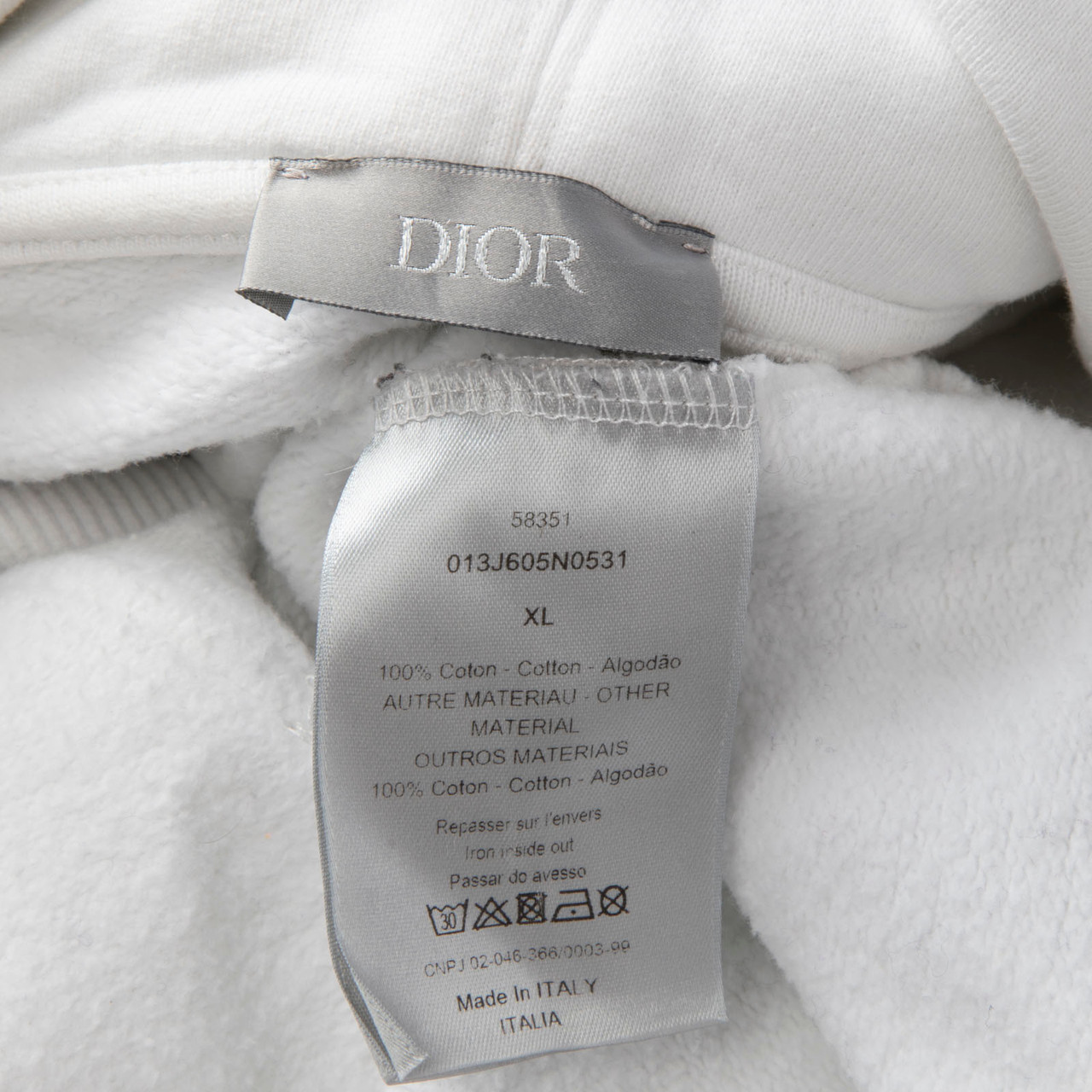 Dior White Saddle Bag Print Hoodie