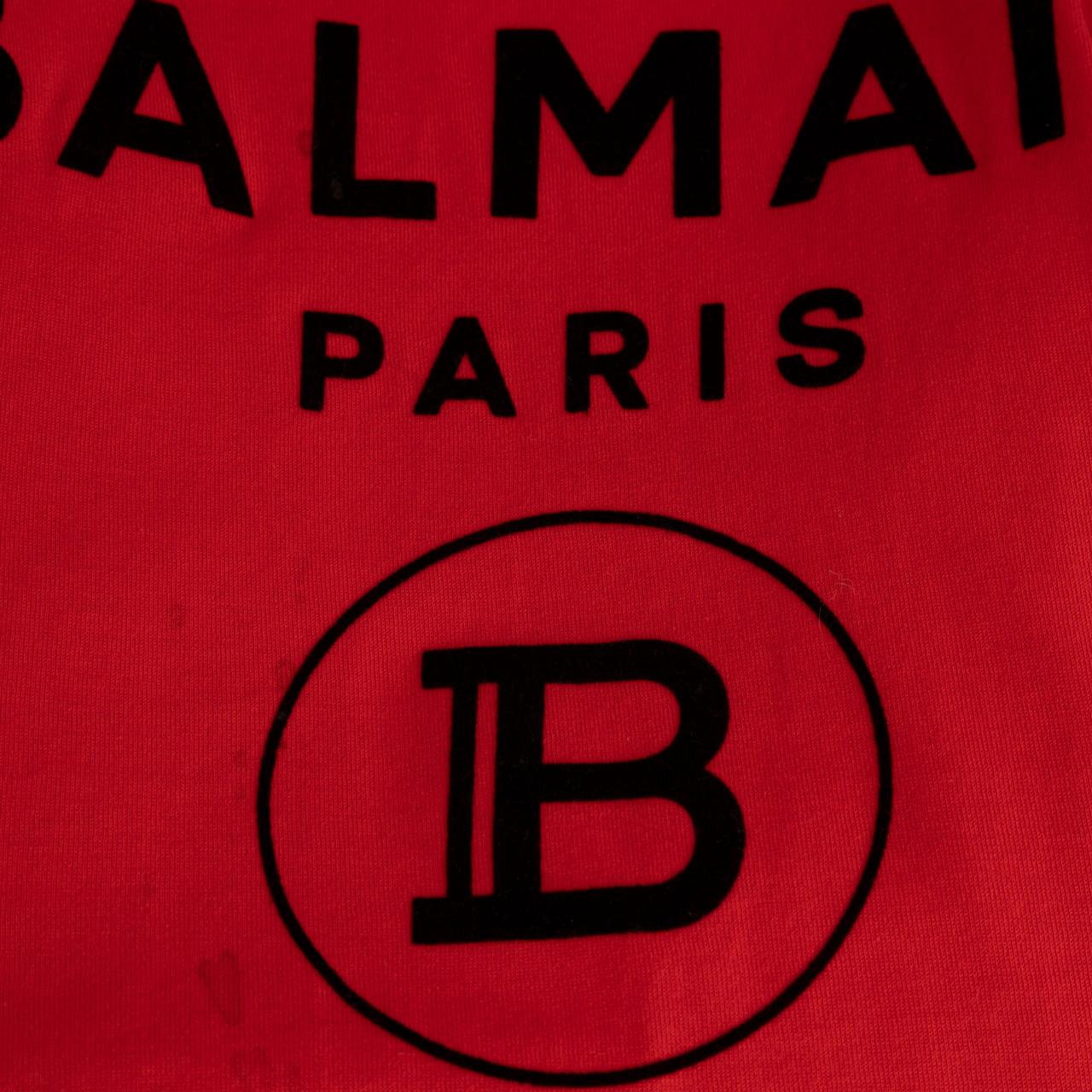 Balmain Red Logo & Button Detail T-shirt