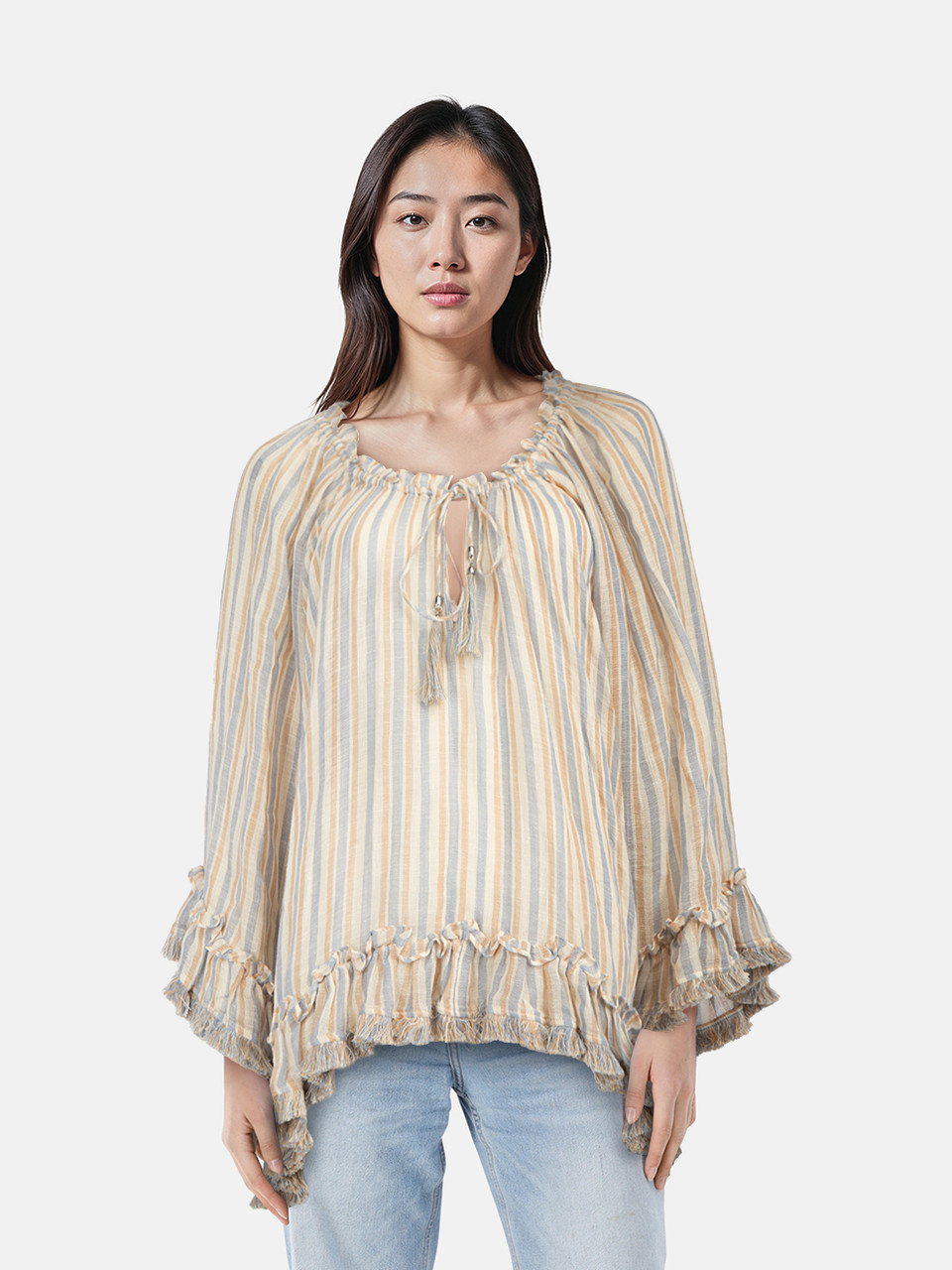 Zimmermann Linen Striped Sheer Oversized Blouse