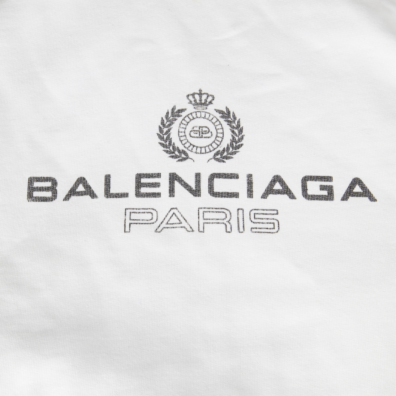 Balenciaga White Front Logo Print Hoodie