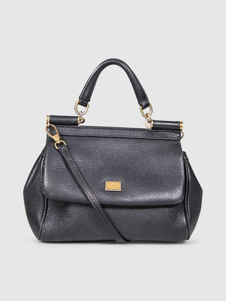 Dolce & Gabbana Black Leather Sicily Bag