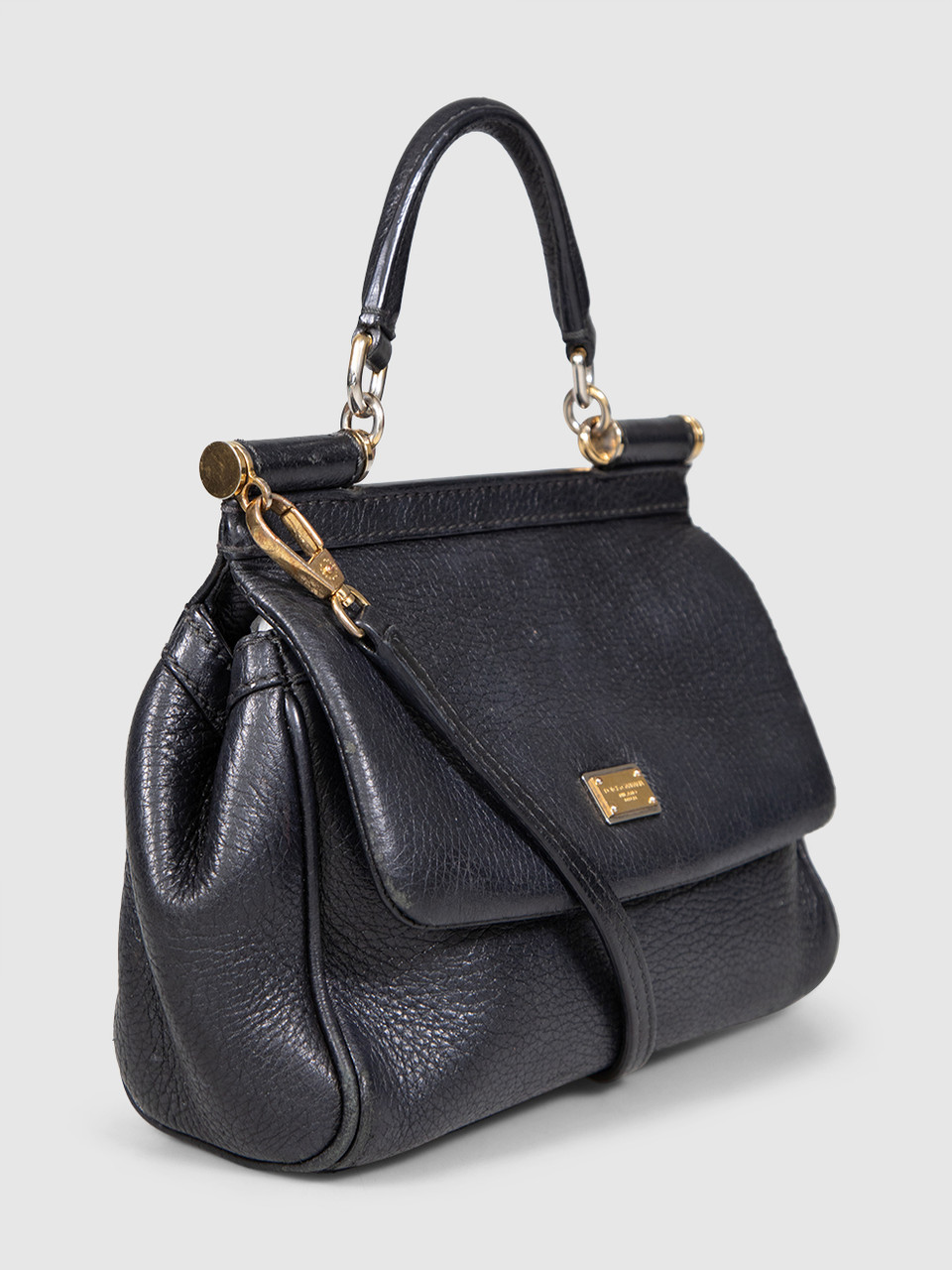 Dolce & Gabbana Black Leather Sicily Bag