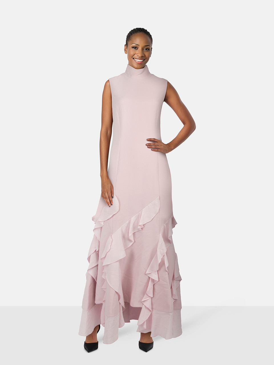 16 Arlington Pink Sleeveless Ruffle Trim Grown
