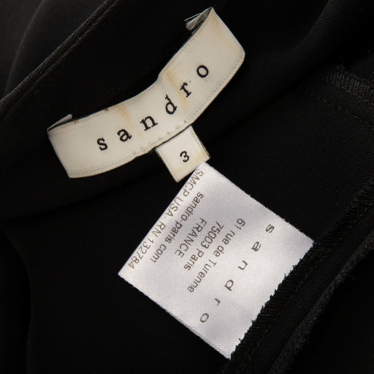 Sandro Black Sleeveless Ruffle Trim Dress