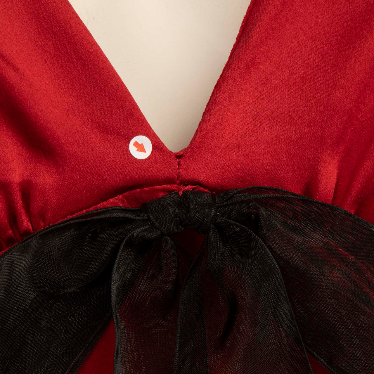 Reformation Red Silk Bow Detail Halterneck Top
