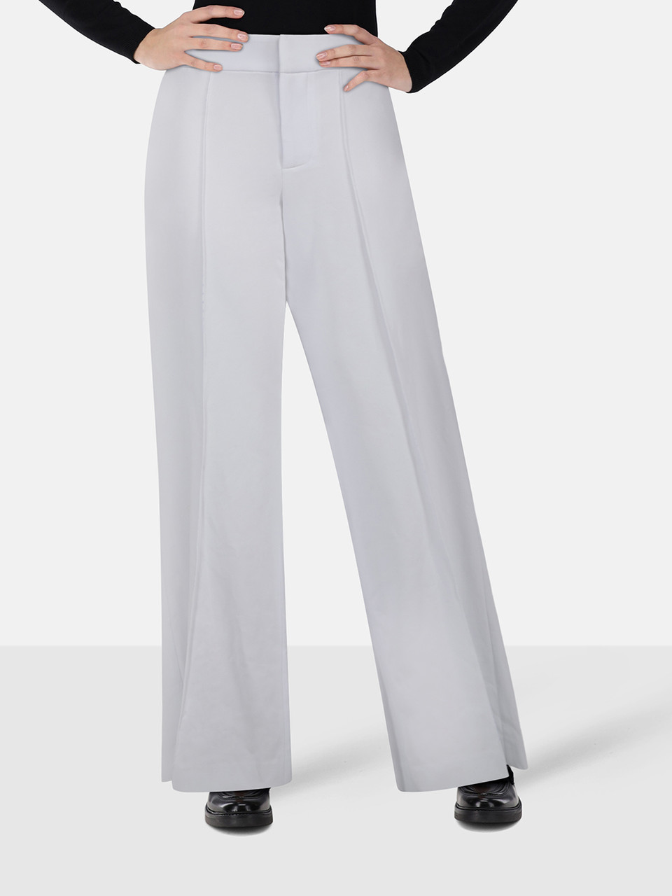 Alice + Olivia White High Rise Wide Leg Trousers