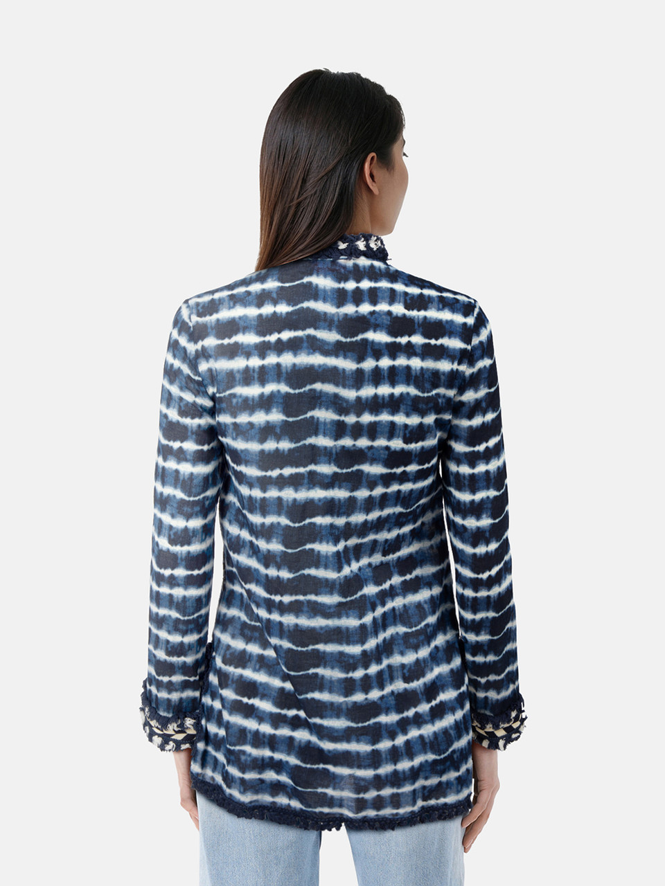 Tory Burch Blue Tie Dye Blouse Long Sleeve Blouse