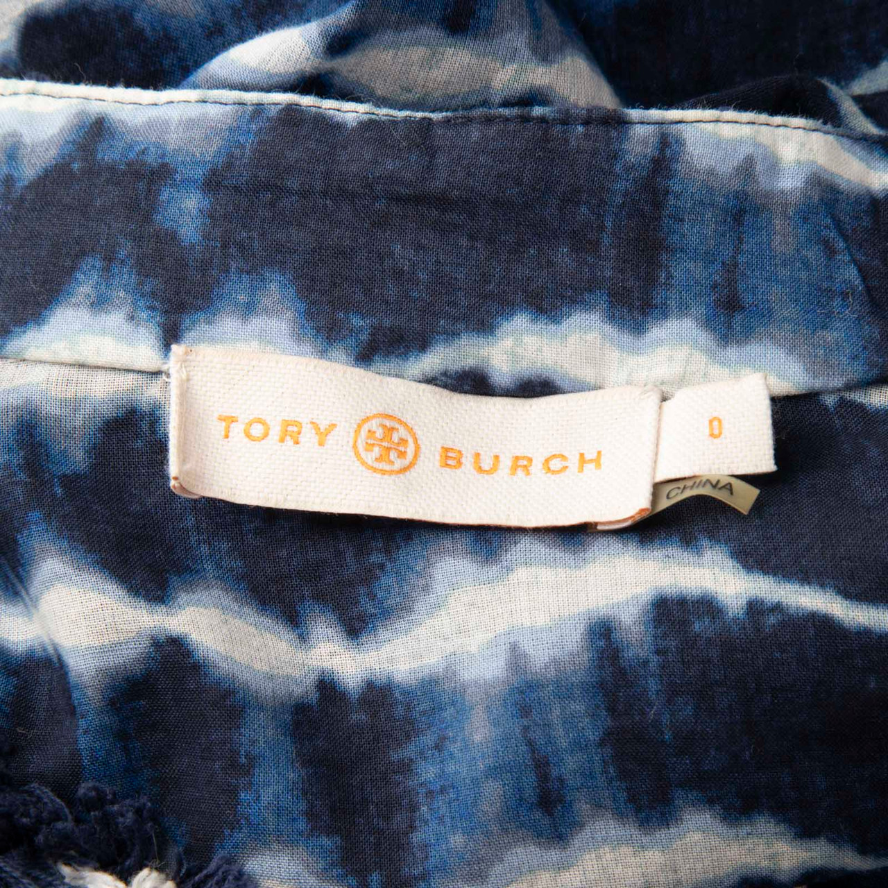 Tory Burch Blue Tie Dye Blouse Long Sleeve Blouse