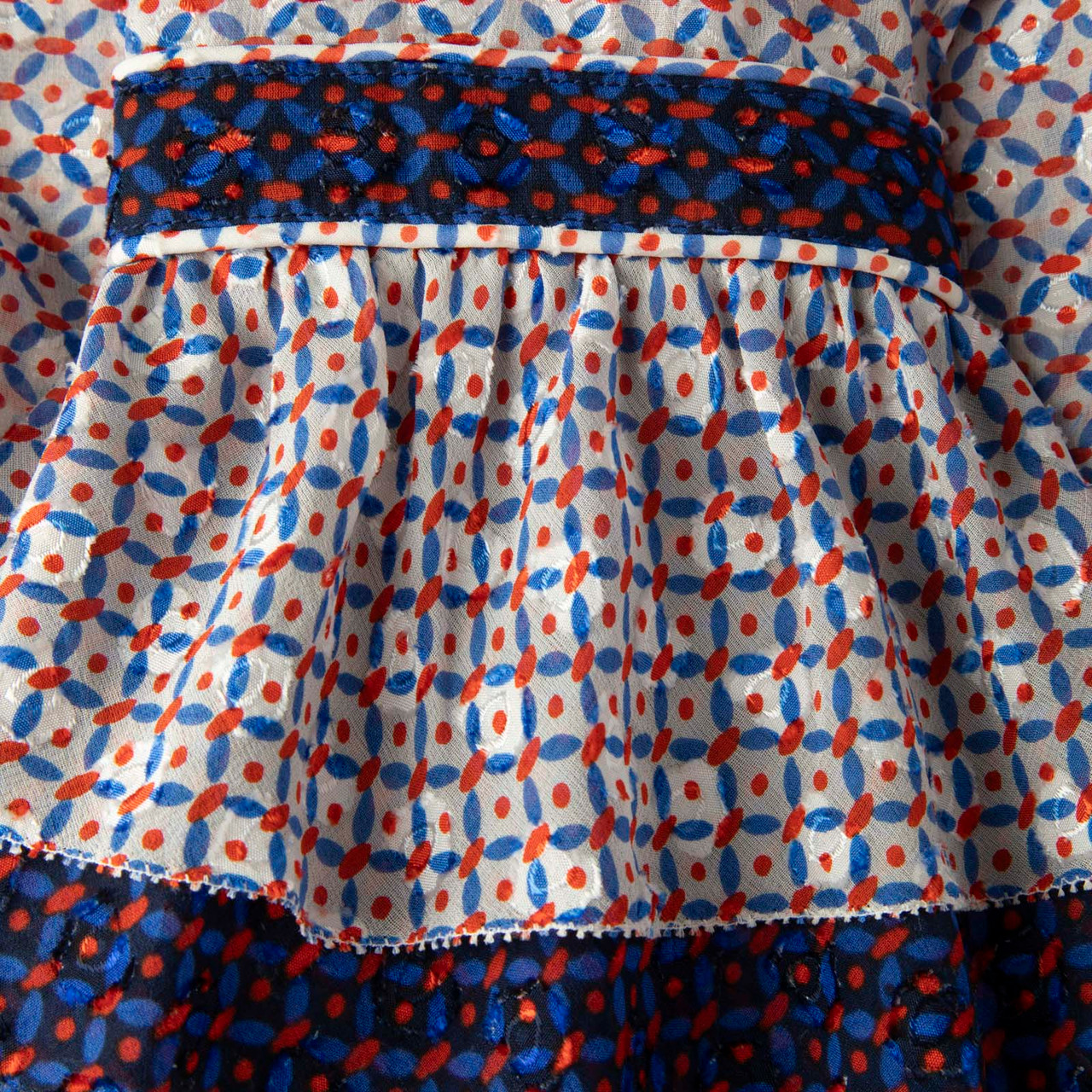 Tory Burch Abstract Long Sleeves Sheer Blouse