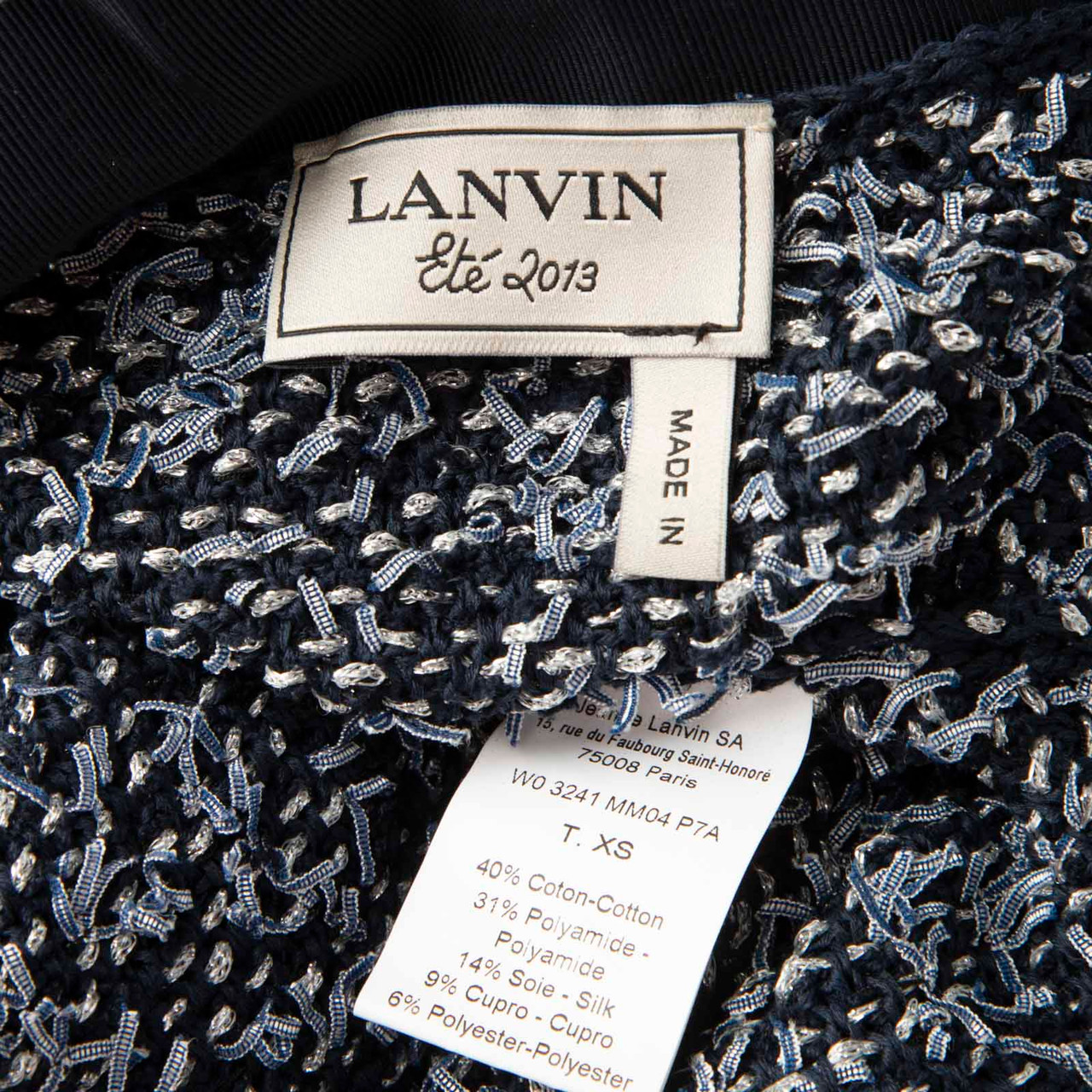 Lanvin Short Sleeve Knit V Neck Dress