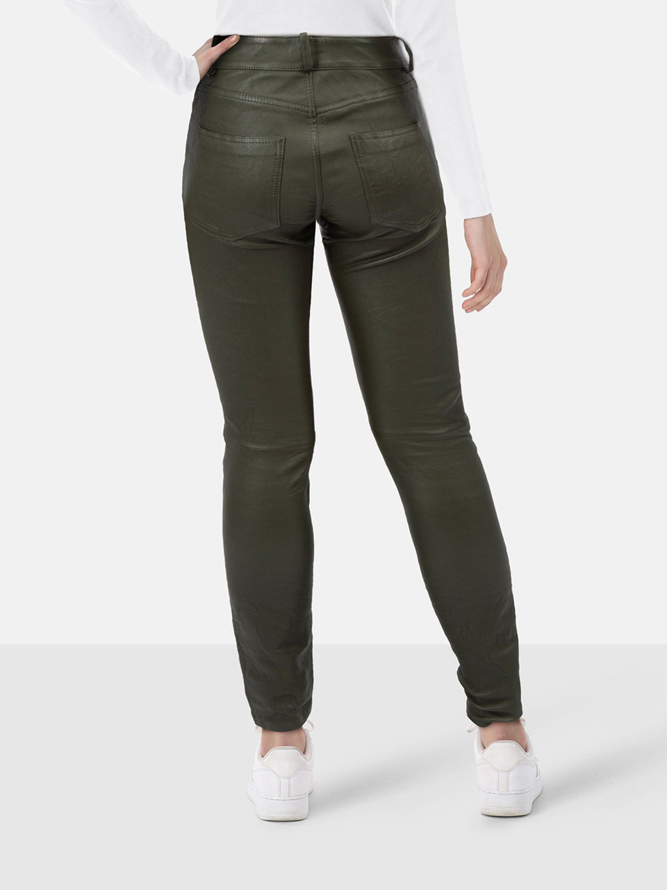 Zadig & Voltaire Khaki Lamb Leather Trousers