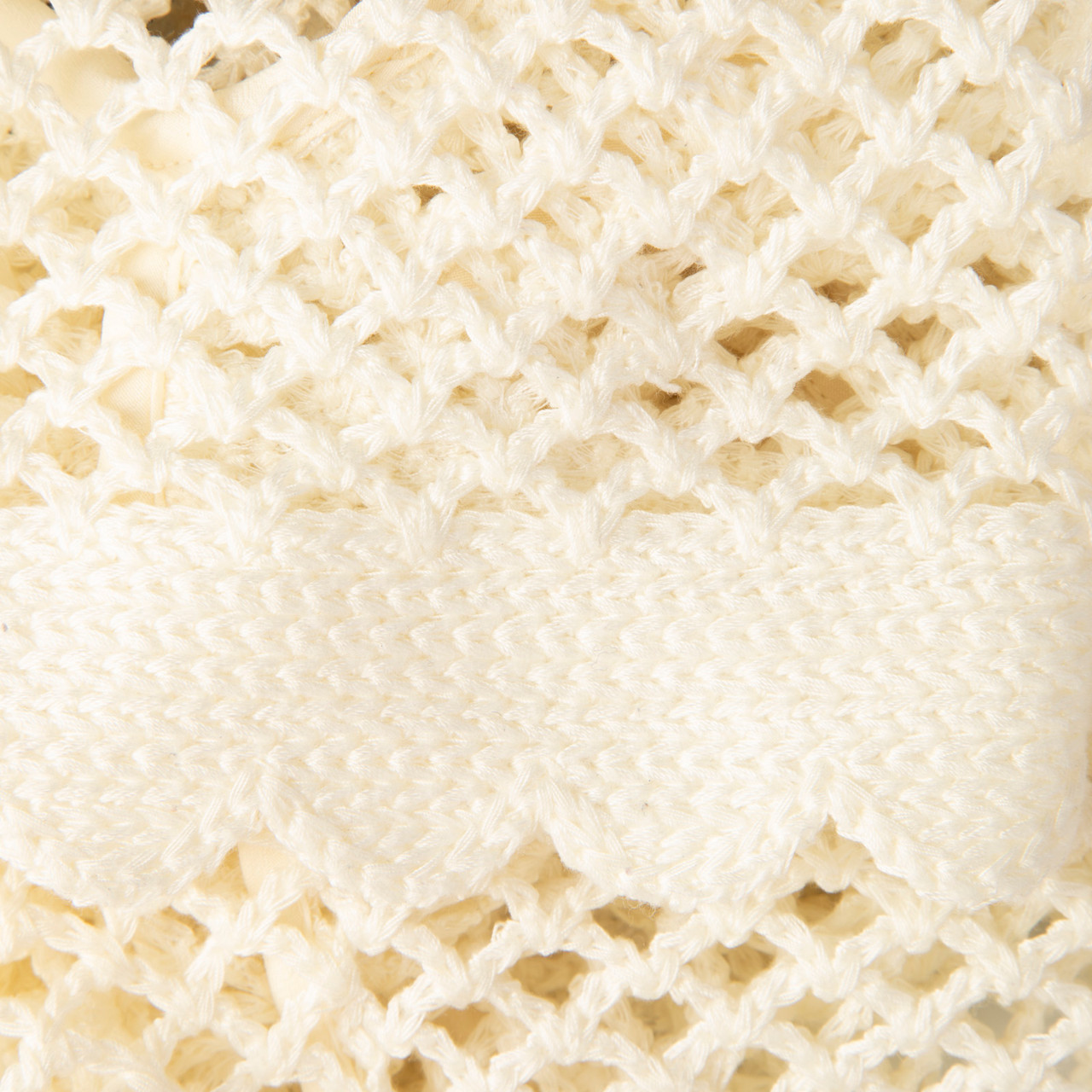 Self-Portrait White Crochet Knit Scallop Trim Top