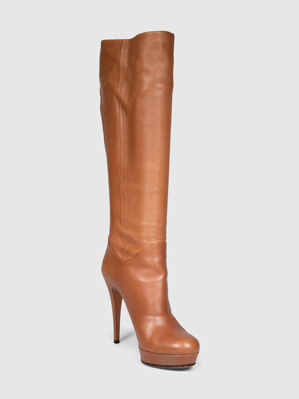 Gucci Brown Leather Tassel Detail Heel Boots Gucci Brown Leather Tassel Detail Heel Boots