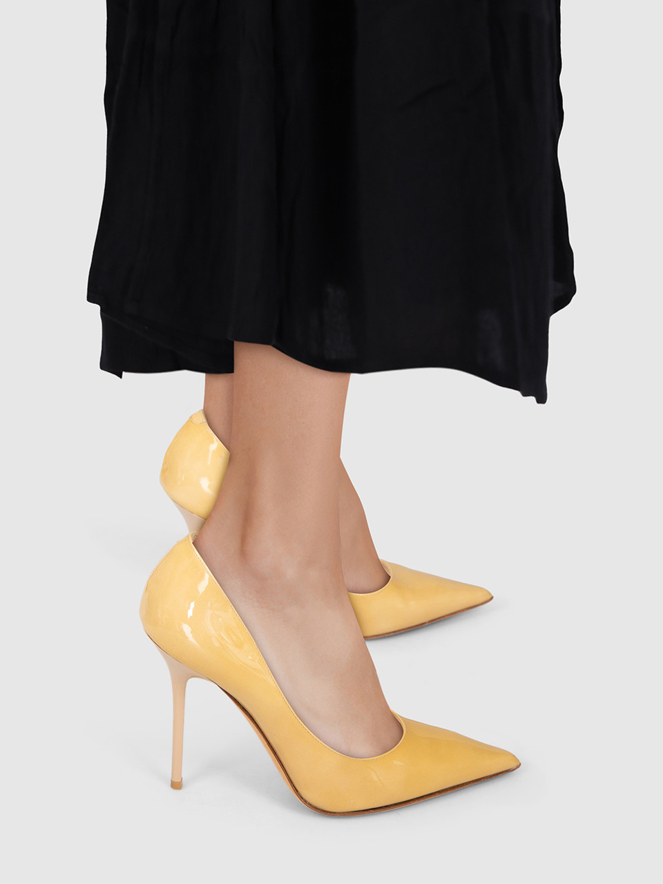 Jimmy Choo Beige Patent Pointed Pumps
