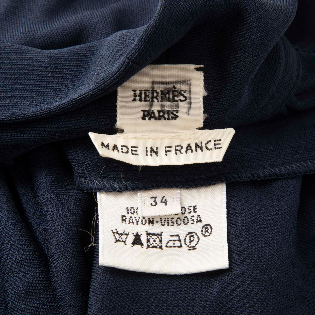 Hermès Navy Neck Tie Dress