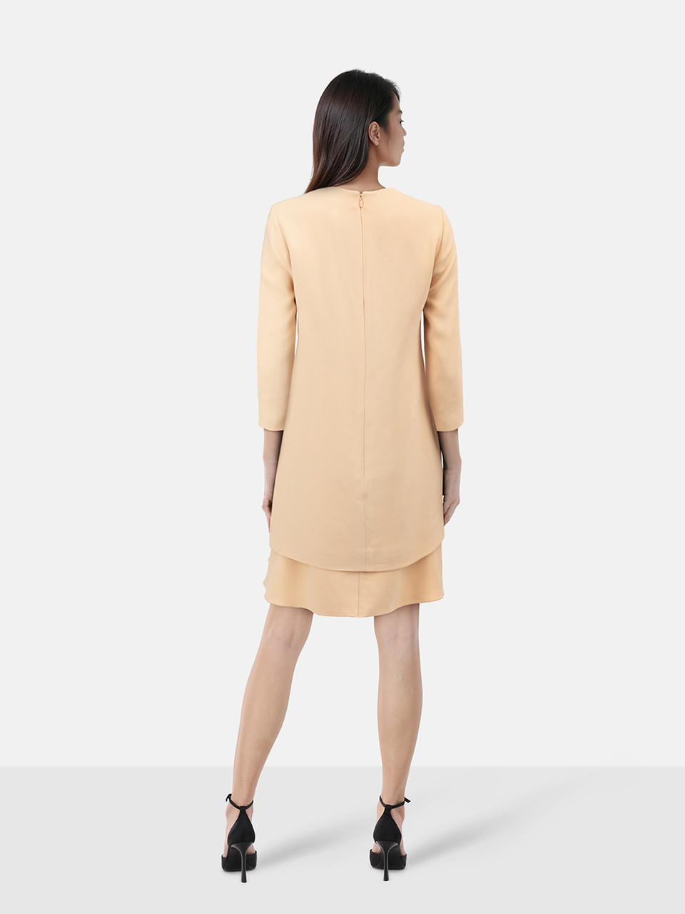 Chloé Beige Long Sleeve Knee Length Dress