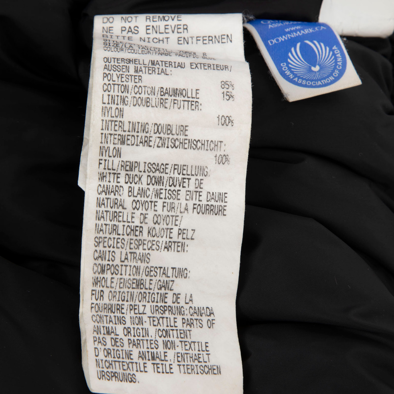 Canada Goose Blue Down Filled Coyote Fur Coat