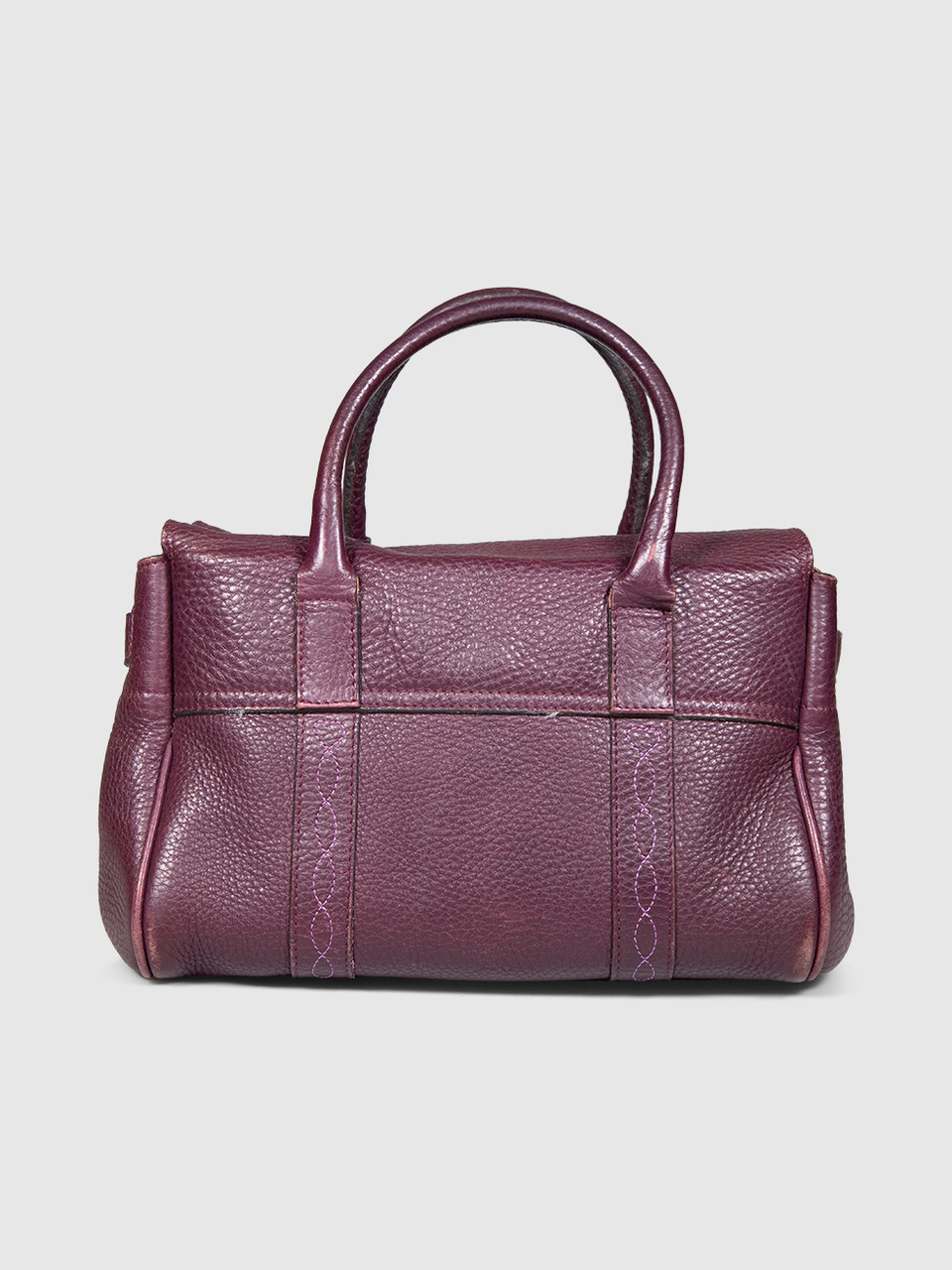 Mulberry Burgundy Leather Embroidered Bayswater