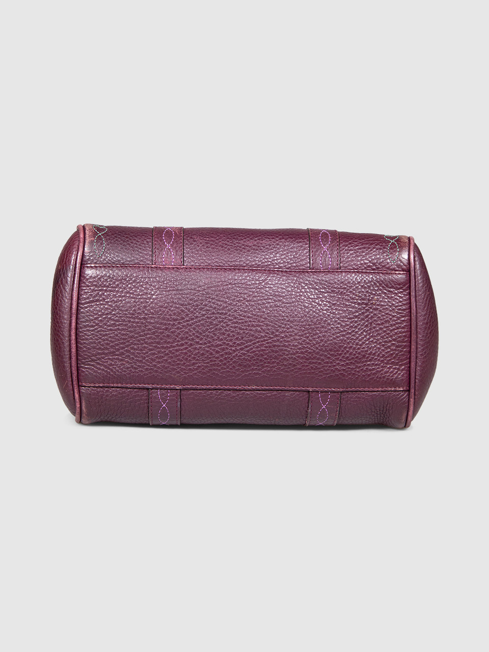 Mulberry Burgundy Leather Embroidered Bayswater