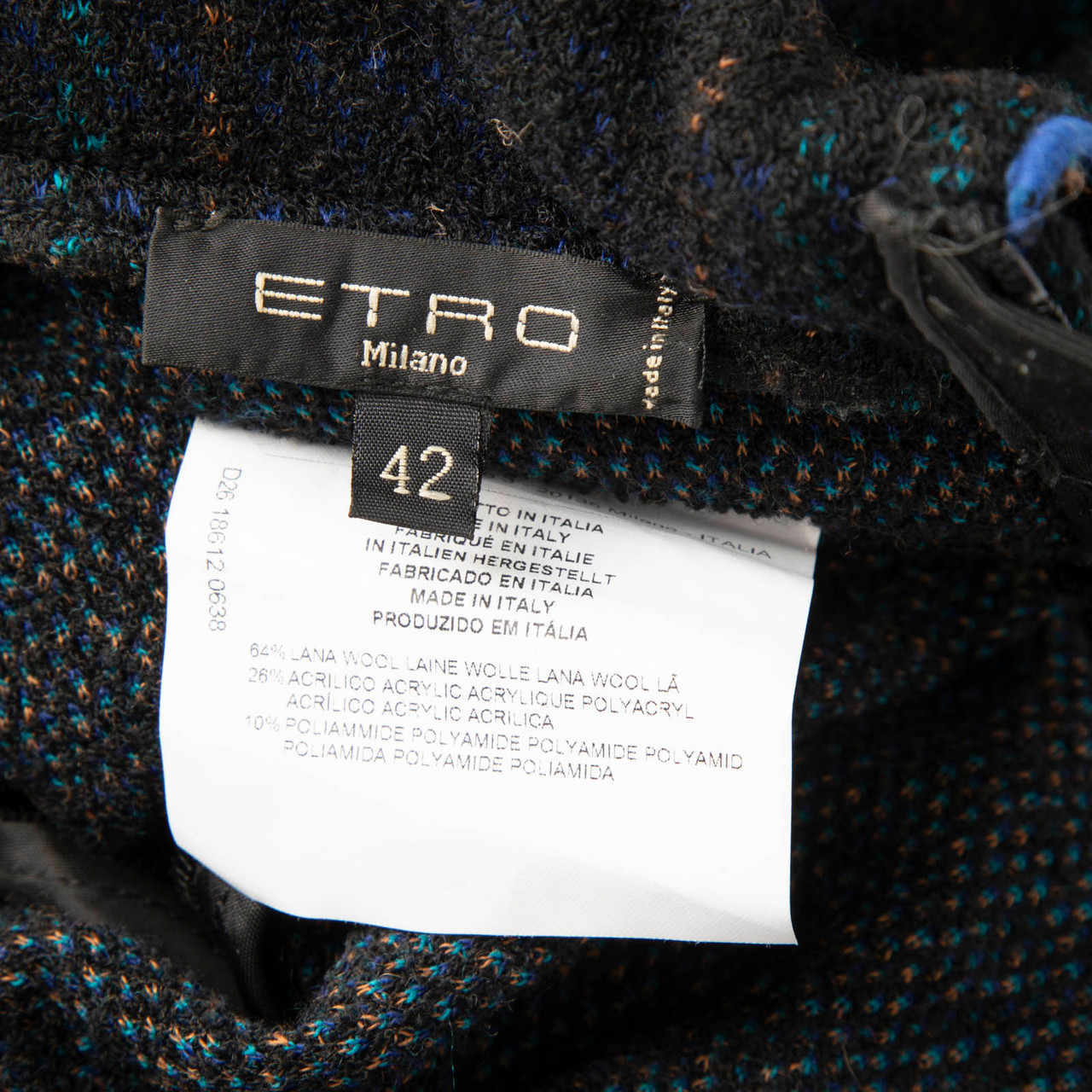 Etro Checkered Pattern Wool Mini Dress