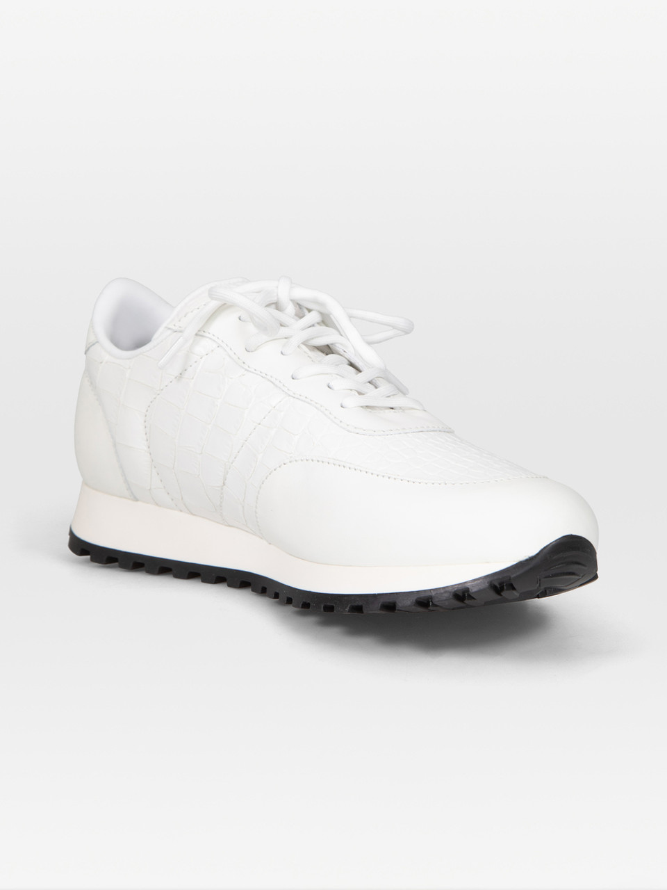 Giuseppe Zanotti White Crocodile Print Jimi Trainers