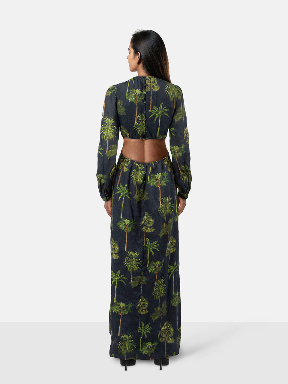 Agua by Agua Bendita Navy & Green Parna Tropico Dress