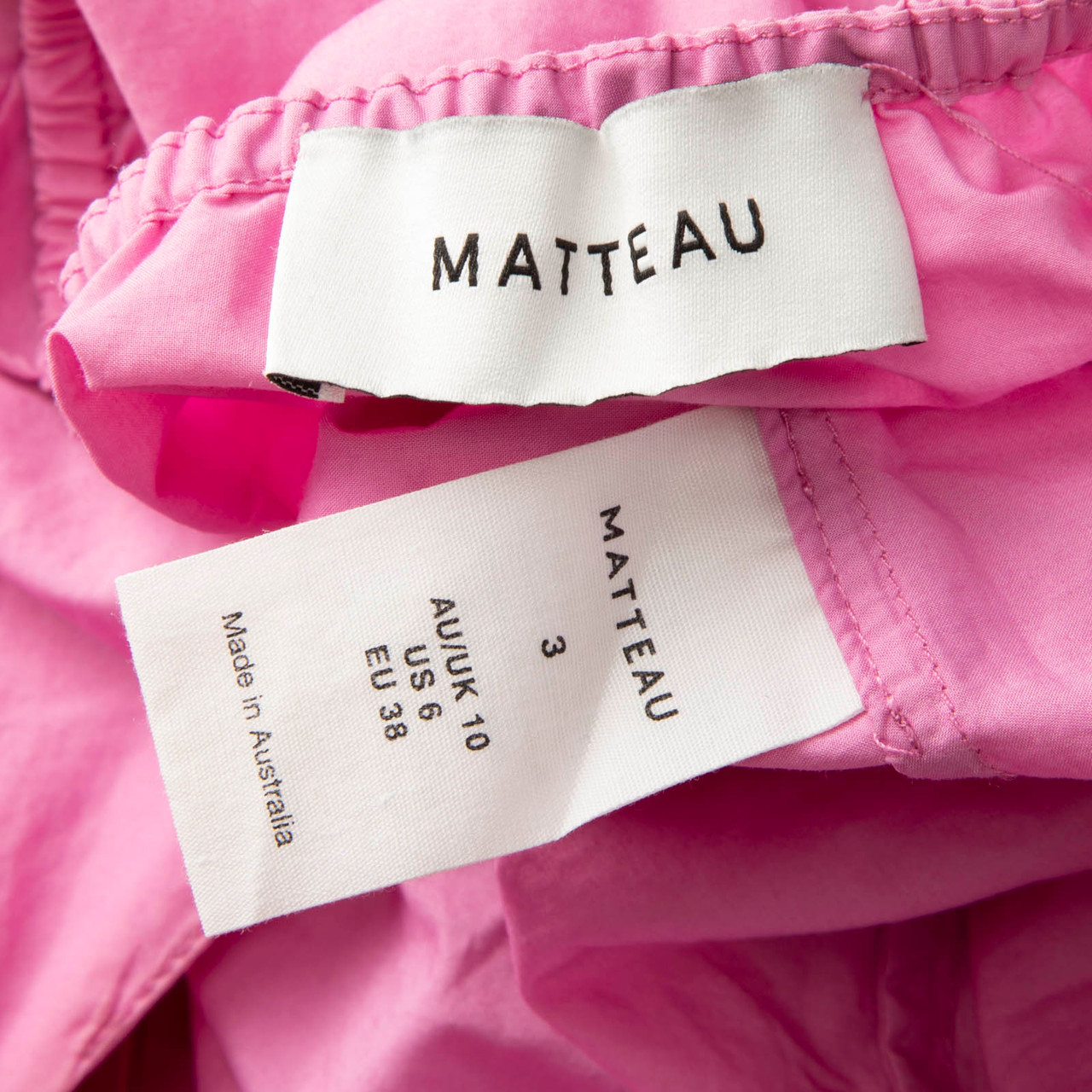 Matteau Pink Tiered Button Up Maxi Dress