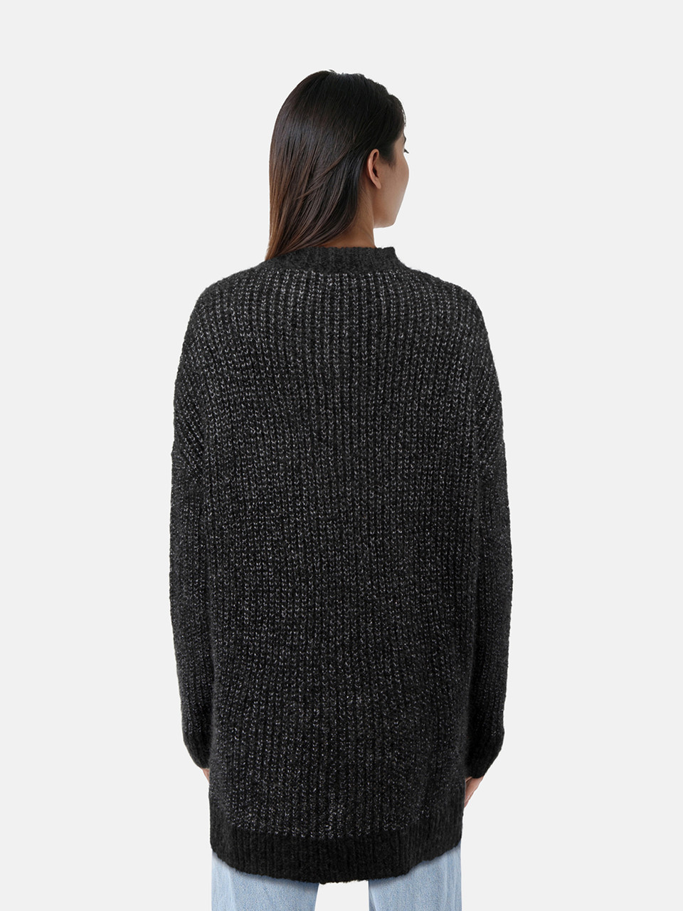 Saint Laurent Metallic Grey Mohair Knit Sweater Saint Laurent Metallic Grey Mohair Knit Sweater