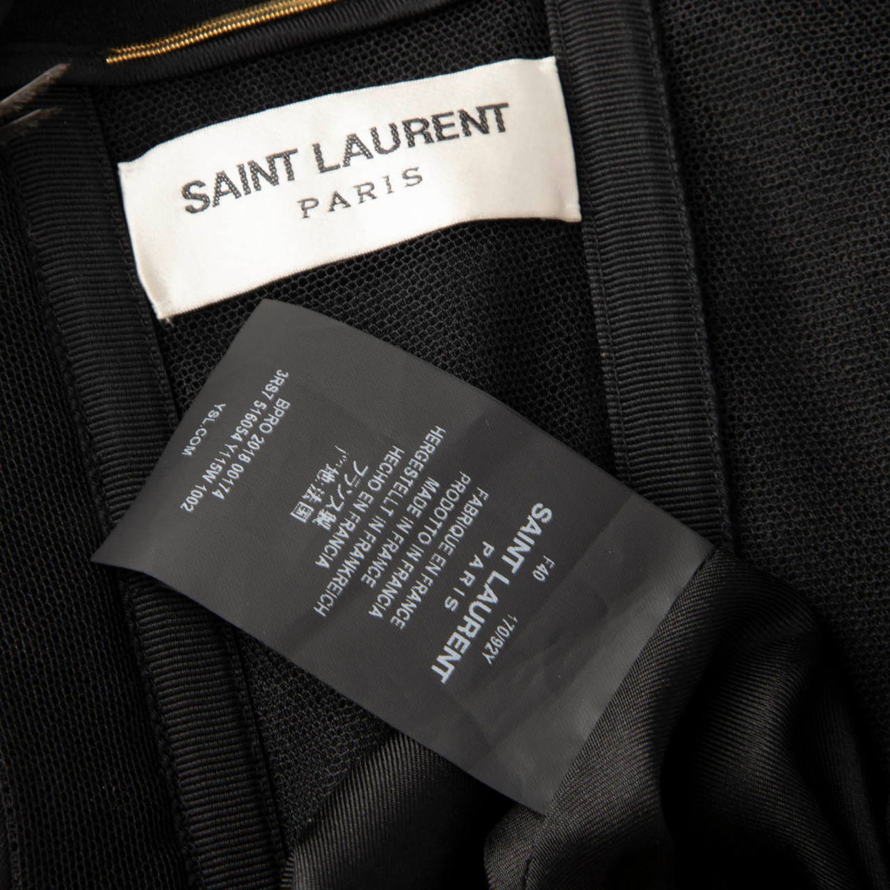 Saint Laurent Black Ostrich Feather Trim Dress