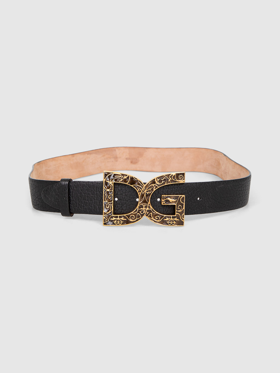Dolce & Gabbana Black Leather DG Buckle Belt Dolce & Gabbana Black Leather DG Buckle Belt
