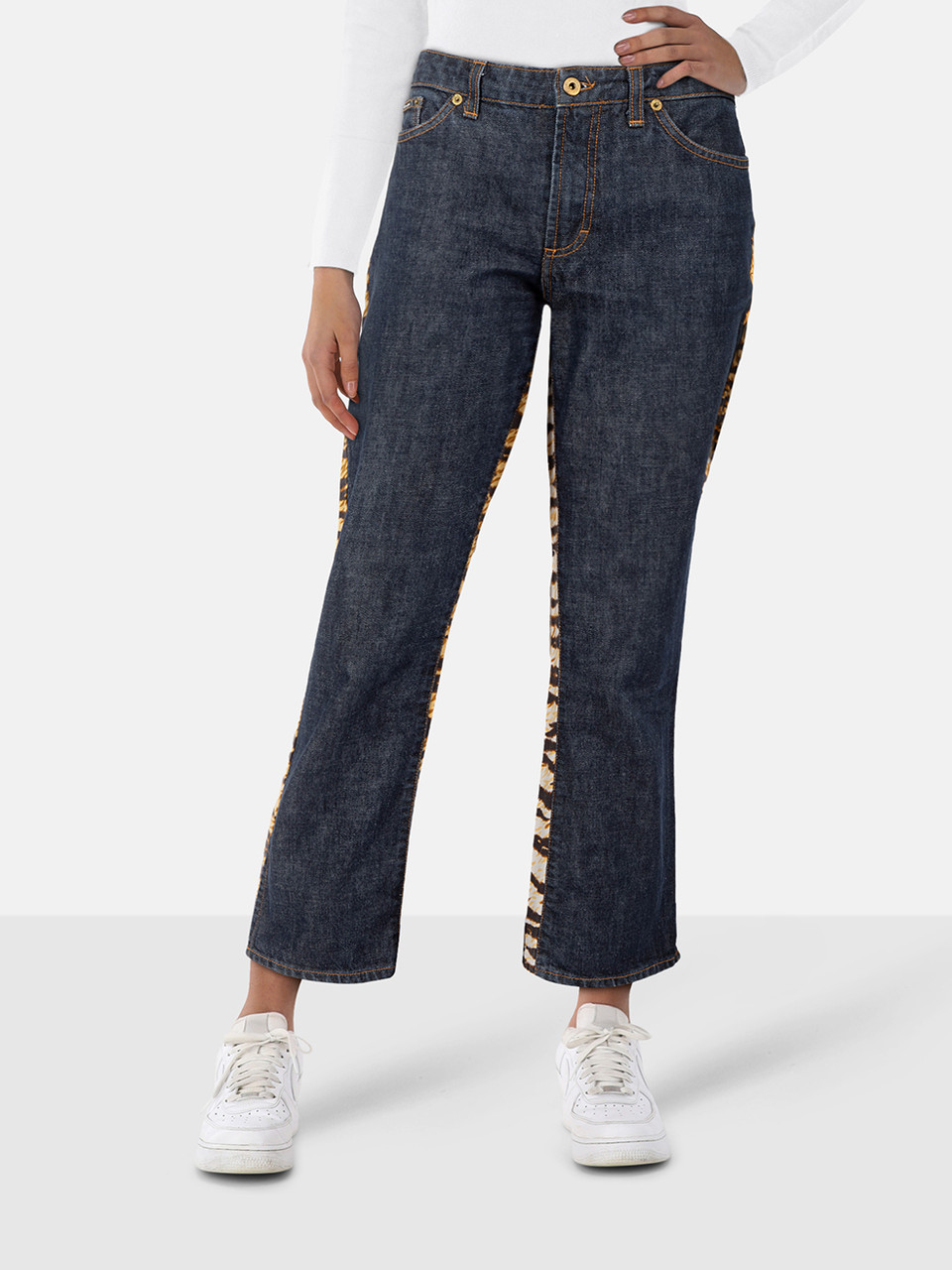 Dolce & Gabbana Blue Denim & Tiger Flared Jeans Dolce & Gabbana Blue Denim & Tiger Flared Jeans