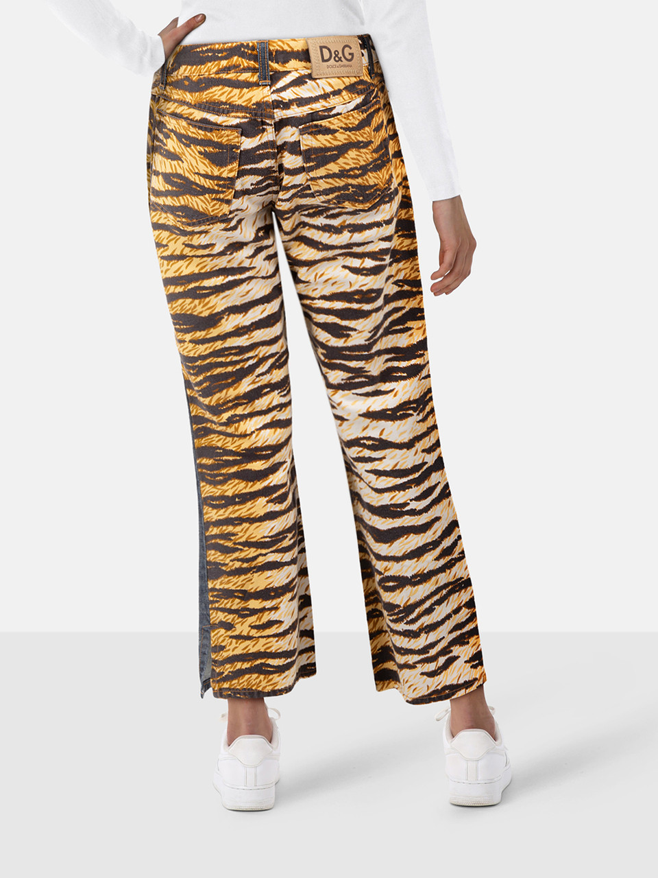 Dolce & Gabbana Blue Denim & Tiger Flared Jeans Dolce & Gabbana Blue Denim & Tiger Flared Jeans