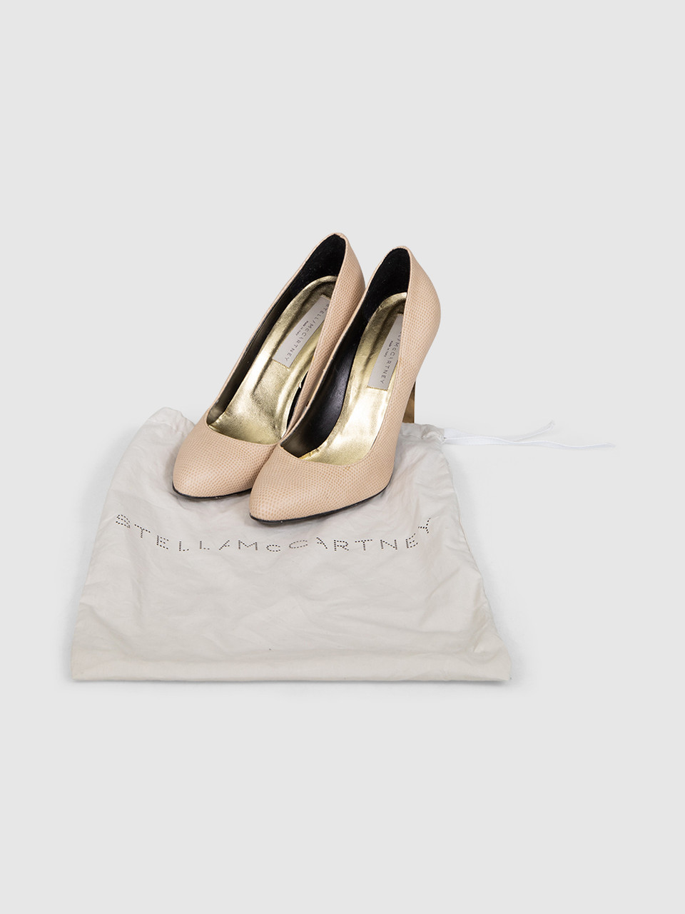 Stella McCartney Beige Vegan Leather Lizard Pumps Stella McCartney Beige Vegan Leather Lizard Pumps