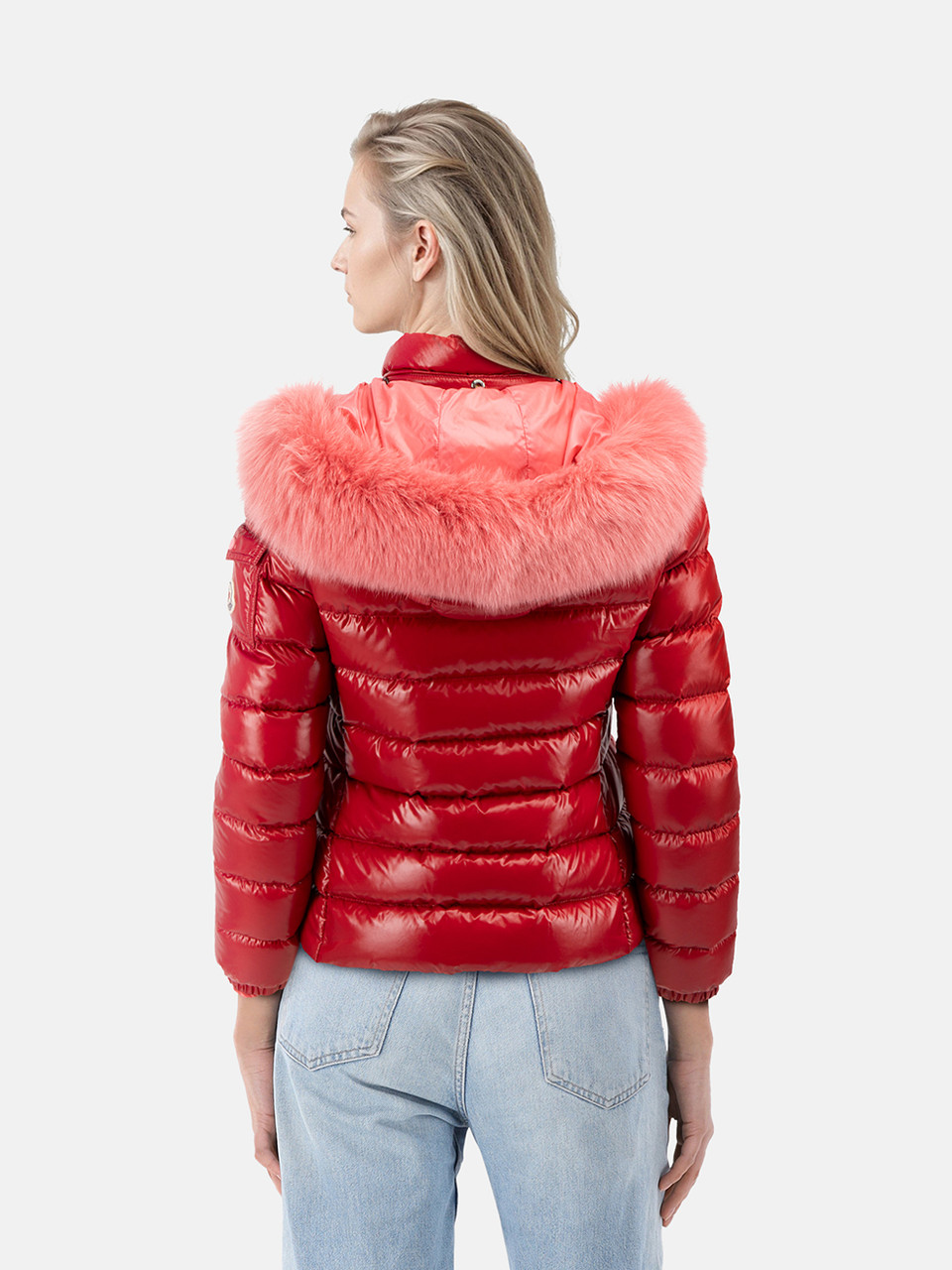 Moncler Red Badyfur Fox Fur Down Coat Moncler Red Badyfur Fox Fur Down Coat