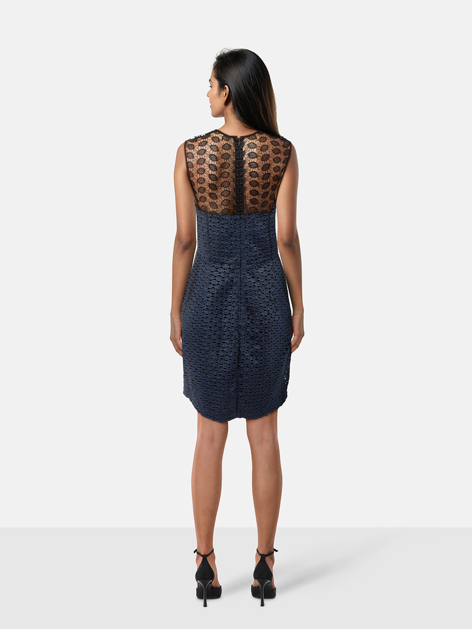 Diane Von Furstenberg Navy Lace Mini Dress