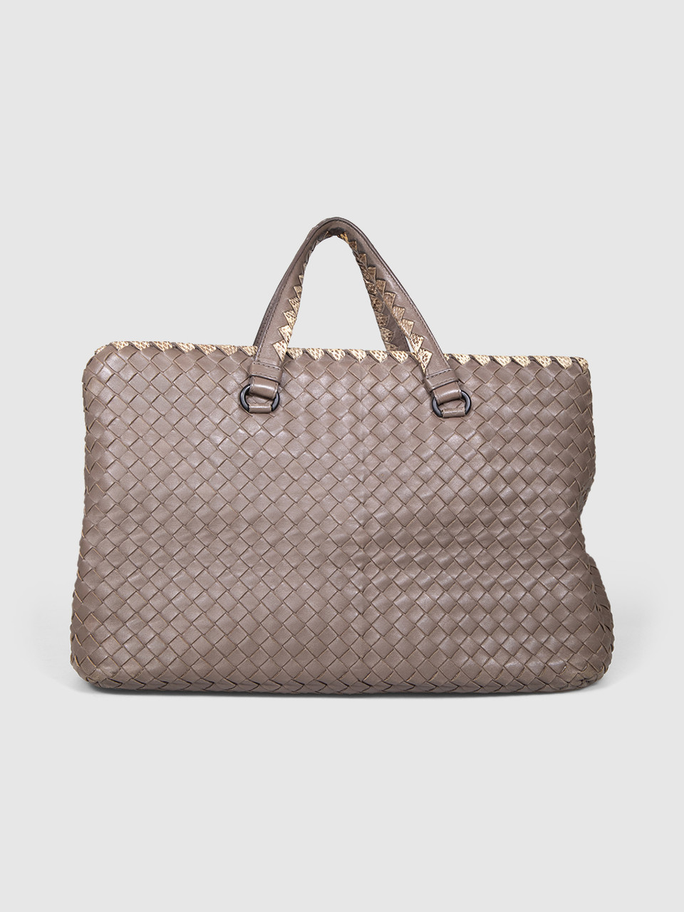 Bottega Veneta Brown Intrecciato Rectangle Tote Bottega Veneta Brown Intrecciato Rectangle Tote