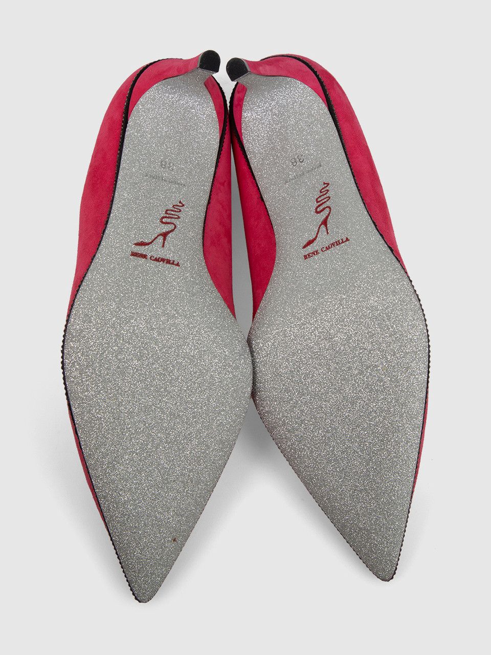 Rene Caovilla Pink Suede Crystal Detail Pumps Rene Caovilla Pink Suede Crystal Detail Pumps