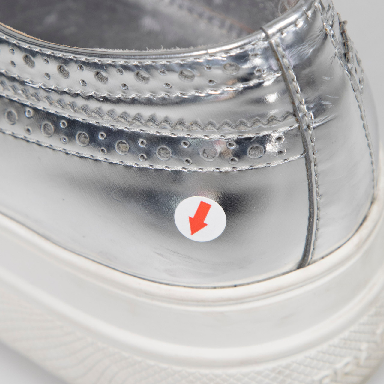 Prada Silver Patent Brogue Detail Flatforms Prada Silver Patent Brogue Detail Flatforms