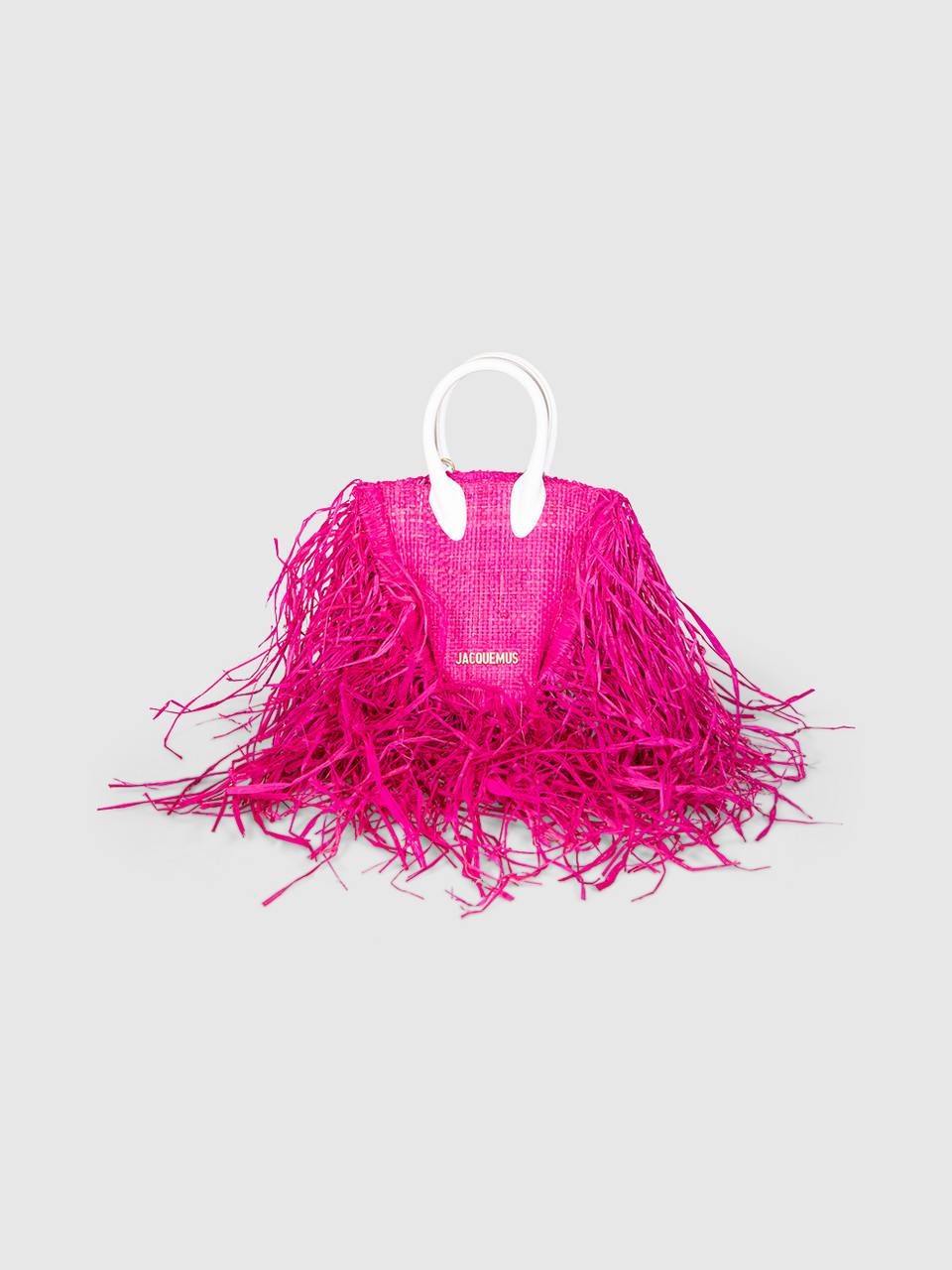 Jacquemus Pink Le Petit Baci Straw Bag Jacquemus Pink Le Petit Baci Straw Bag