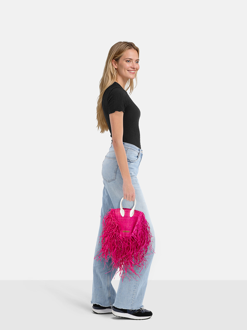 Jacquemus Pink Le Petit Baci Straw Bag Jacquemus Pink Le Petit Baci Straw Bag