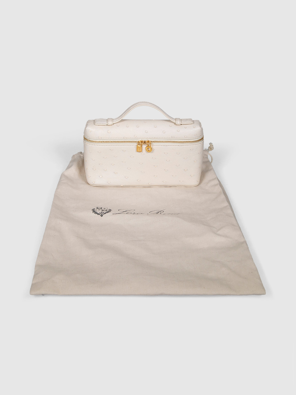 Loro Piana Ecru Ostrich Extra Pocket L19 Bag Loro Piana Ecru Ostrich Extra Pocket L19 Bag