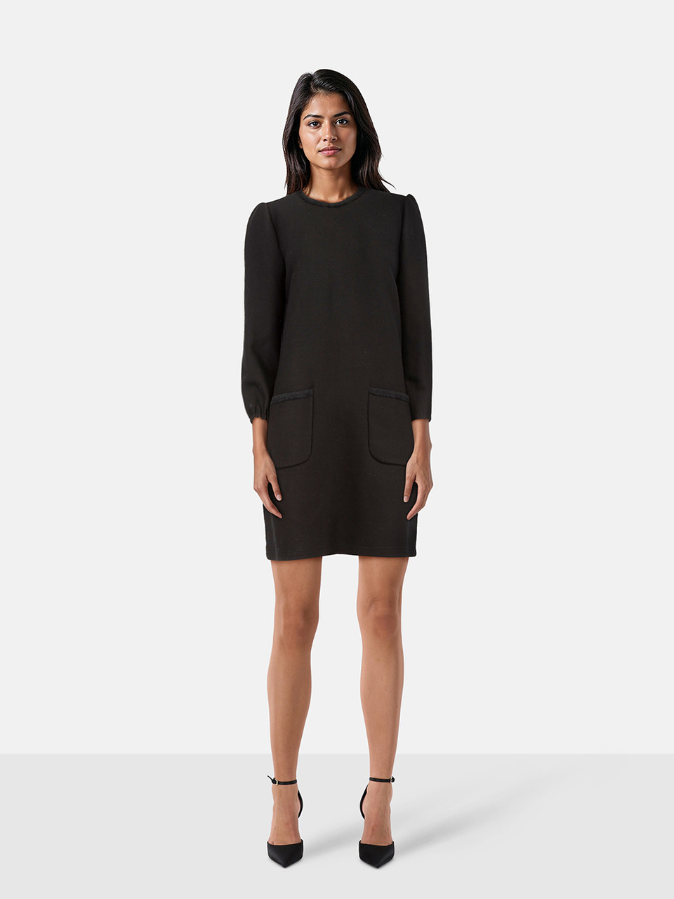 Dolce & Gabbana Black Wool Sleeve Detail Dress Dolce & Gabbana Black Wool Sleeve Detail Dress